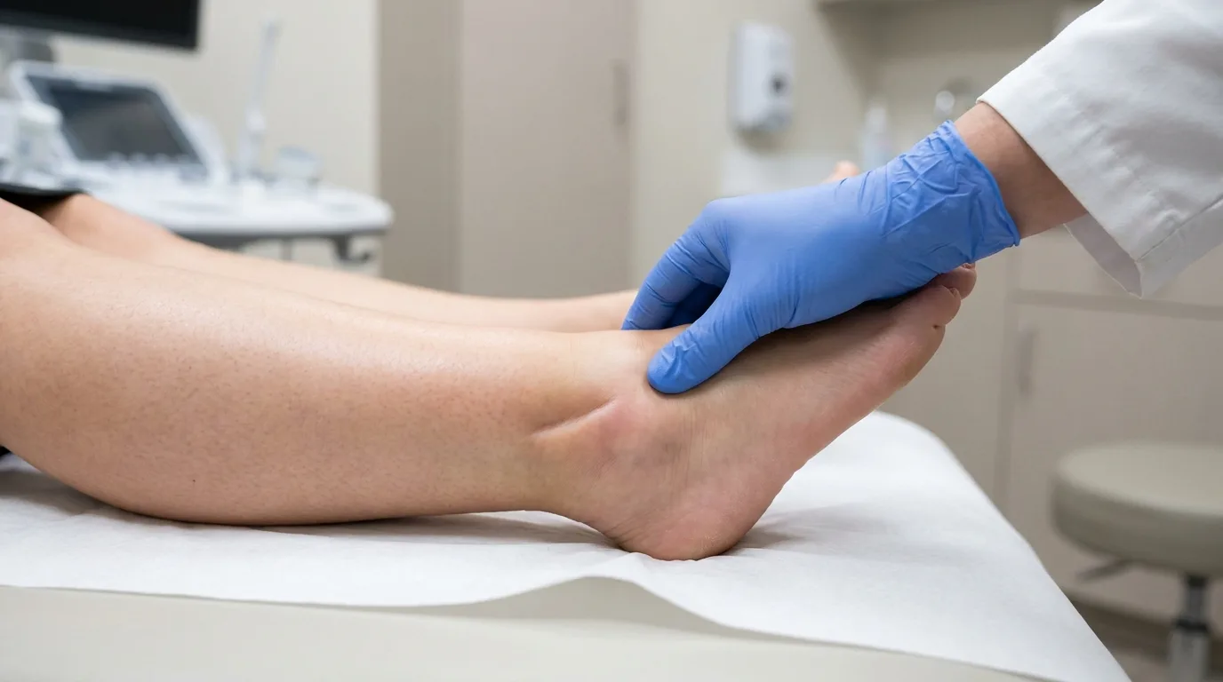 Observation d'une zone de jambe légèrement gonflée