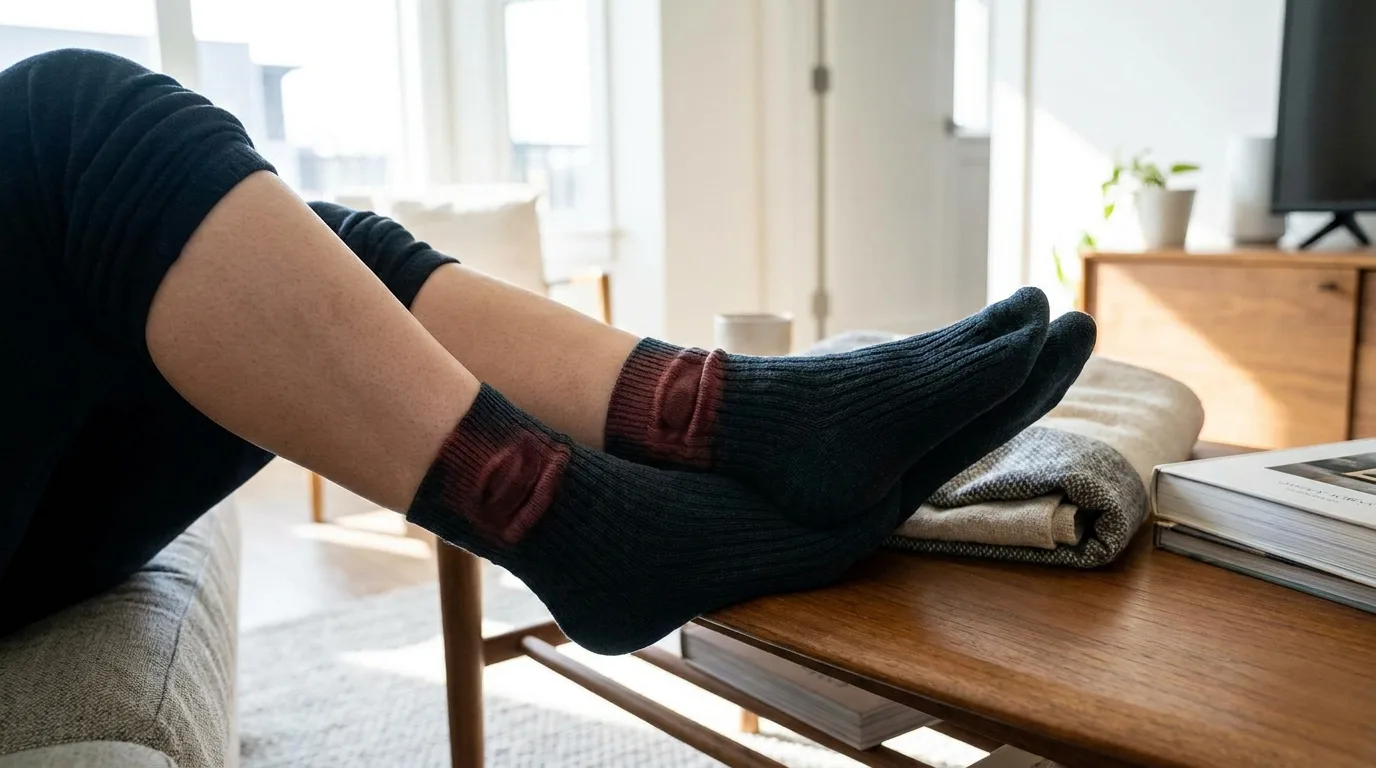 Jambes au repos après la naissance