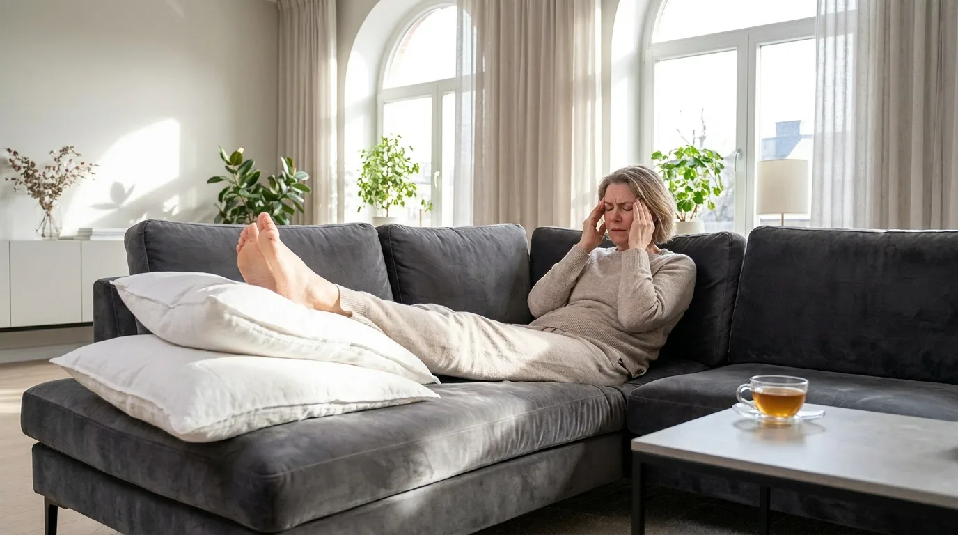Jambes surélevées après une séance, sensation de légèreté