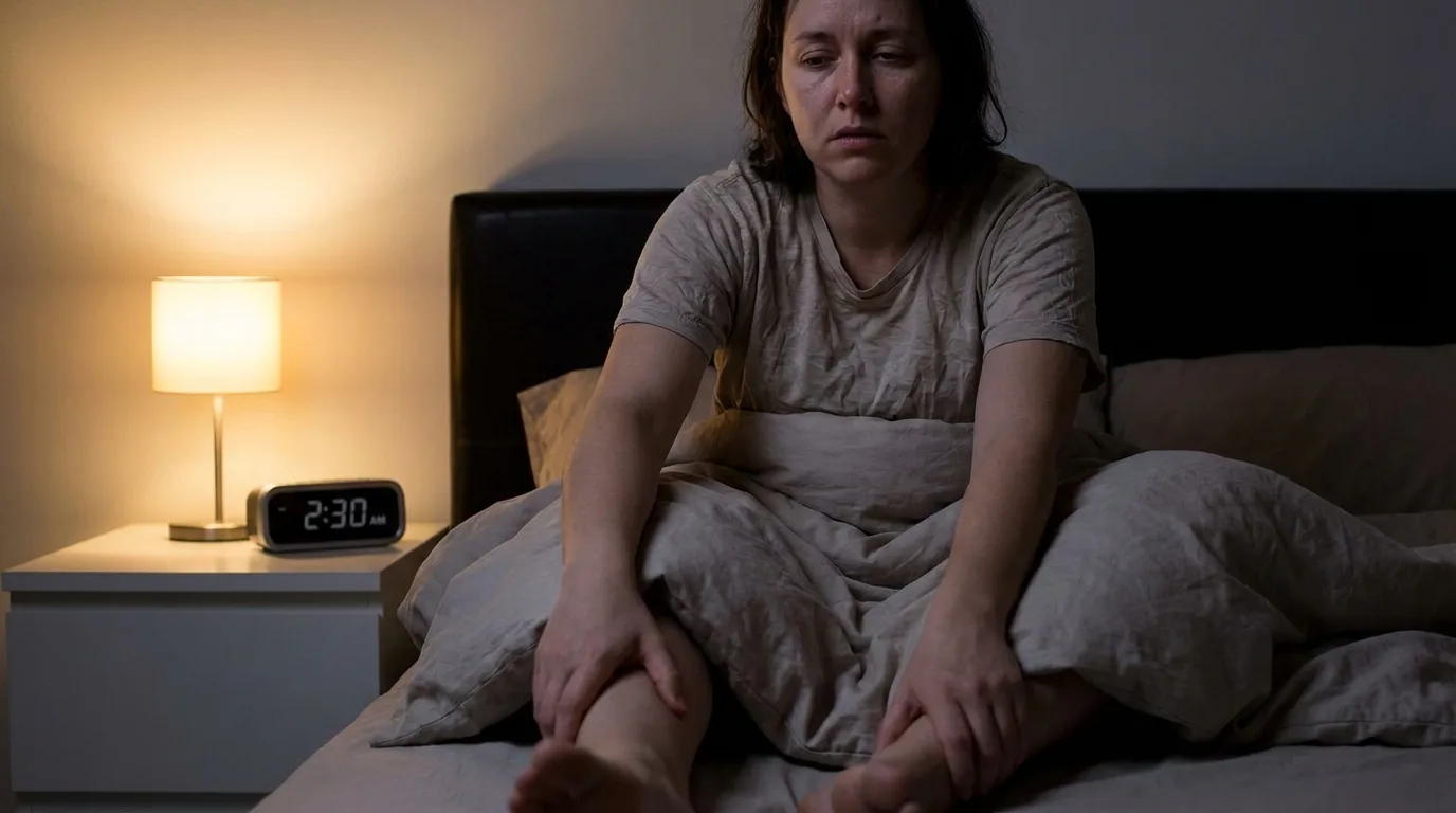 Personne massant ses jambes douloureuses après l'effort