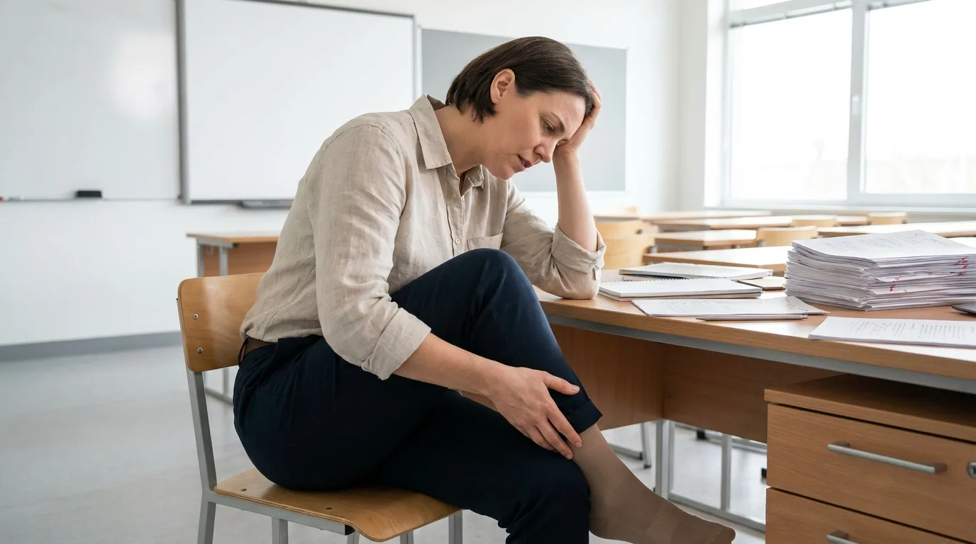 Personne fatiguée après une journée de travail sédentaire